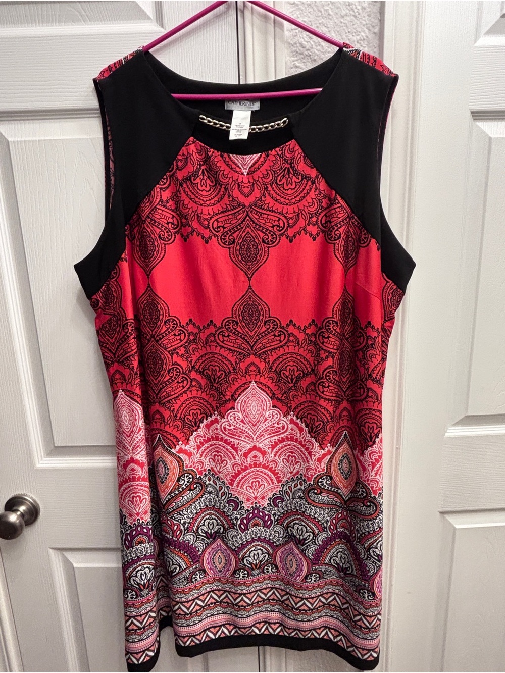 Catherines Red and Black Sleeveless Dress. Size 3X